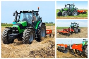 Tractors in a field